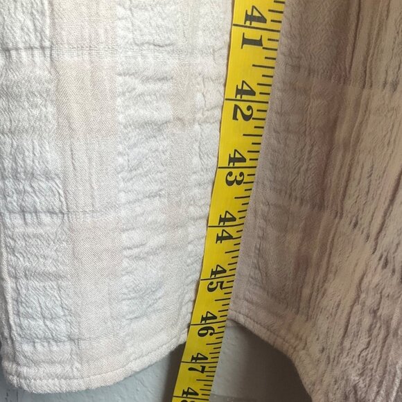 Neuflora Small Textured Plaid Tiered Maxi Dress Soft Beige Minimalist - Picture 3 of 12